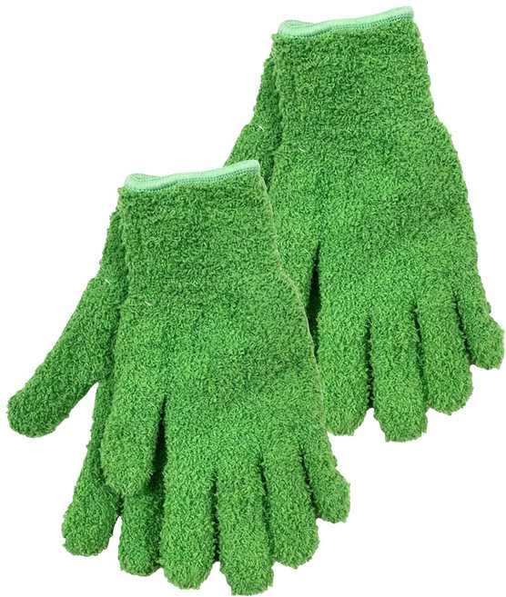 굿썸 깔끔한 세탁가능 마이크로화이버 집안청소 화초먼지제거 장갑 23g 23 x 12 x 0.5 cm 2p, 그린, 4개