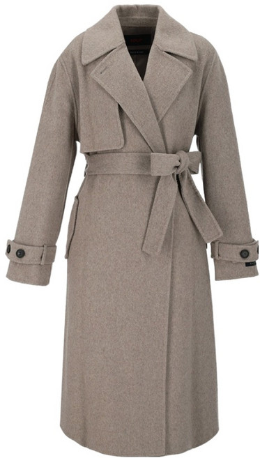 숲 여성용 핸드메이드 트렌치형 벨티드 롱 보온 코트 SABHC35