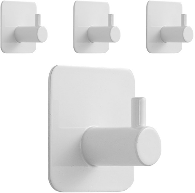 일상포인트 무타공 다용도 잡화 걸이, 화이트, 4개
