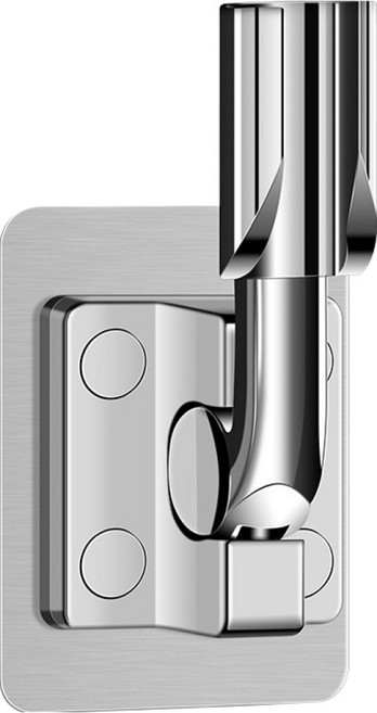 한봄누리 무타공 각도 조절 샤워기거치대 홀더, 실버