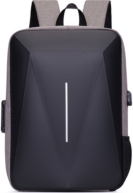 어픽 비즈니스 하드셀 도난방지 노트북 백팩 방수 가방, 그레이, 1개