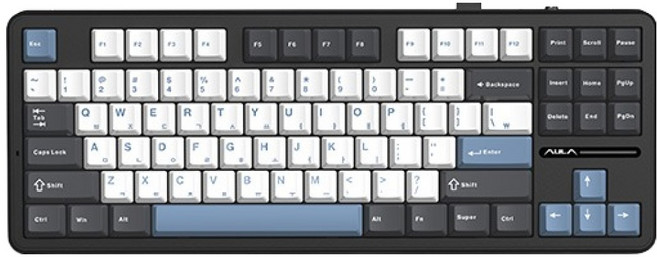 AULA 유무선 한글 텐키리스 기계식 키보드, 인디고 블랙, F87Pro, 저소음 솜사탕축
