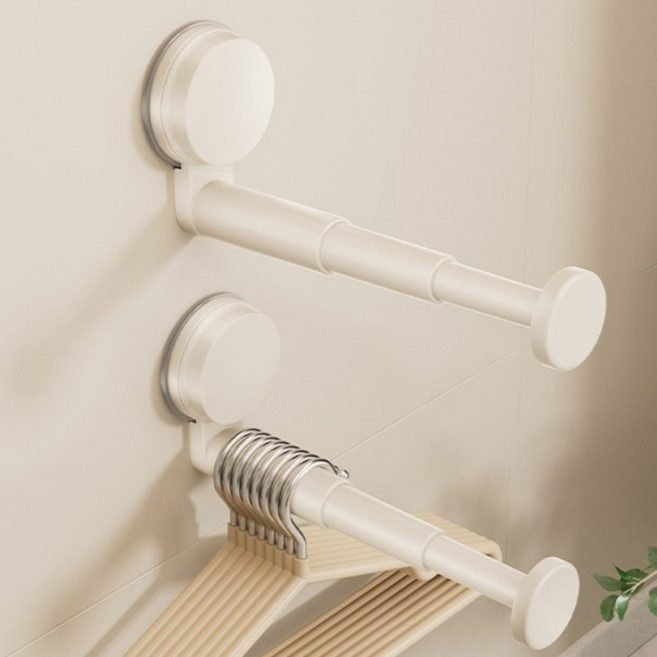 모노피커 흡착식 길이조절 행거 2개, 크림화이트