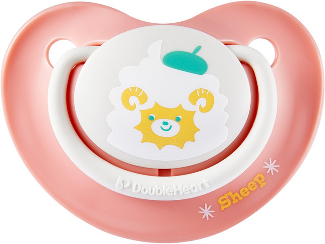 더블하트 디어프렌즈 하늘을날꼬양 노리개젖꼭지, L(6개월~18개월), 핑크, 1개