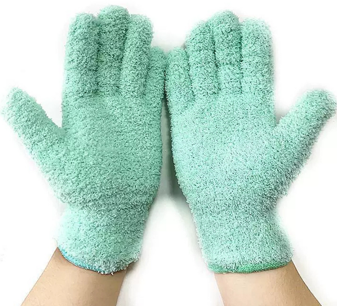 굿썸 깔끔한 세탁가능 마이크로화이버 집안청소 화초먼지제거 장갑 23g 23 x 12 x 0.5 cm 2p, 스카이블루, 4개