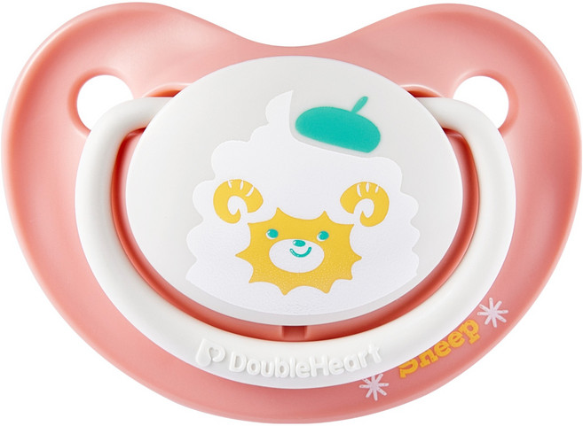 더블하트 디어프렌즈 하늘을날꼬양 노리개젖꼭지, S(0~3개월), 핑크, 1개