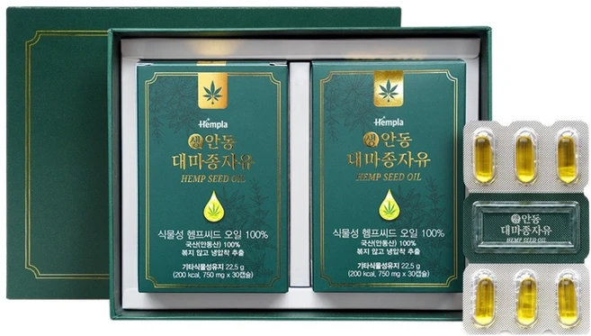 헴플라 생 안동 대마종자유 헴프씨드 오일 22.5g, 30정, 2개 - 쿠팡