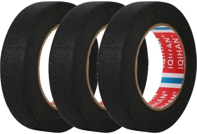 다다 칼라 종이 디자인 마스킹 테이프 25mm x 15m, 블랙, 3개