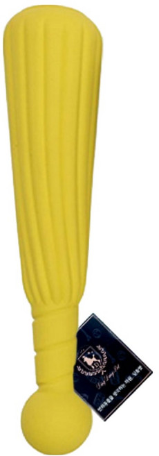 딩동펫 반려동물 라텍스 야구방망이 삑삑이 장난감, 옐로우, 1개