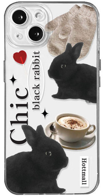 hottmall Black Rabbit 咖啡手機殼