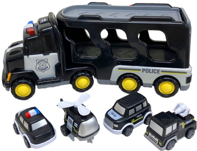 재미존 사운드 미니카 캐리어 트럭 세트, 경찰, 1세트