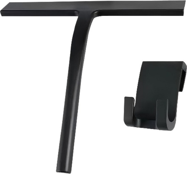 더자카 슬림 스퀴지 물기제거기 걸이 세트, 블랙, 1세트