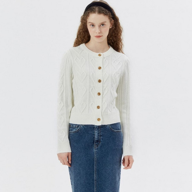 게스 여성용 올오버 하트 가디건 OO4S2699