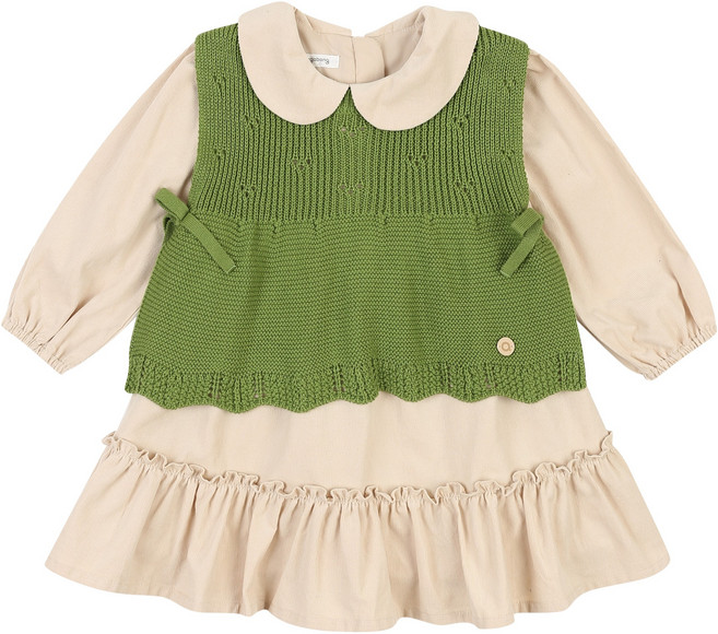 아가방 제나 조끼 + 카라 원피스 세트 01Q734053