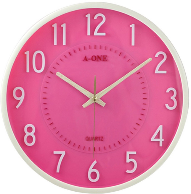 A-ONE 金吉星 莫蘭迪3D立體數字圓形掛壁時鐘 TG-0341, 顏色隨機