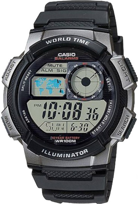 CASIO 卡西歐 男士入伍禮物 軍人應援訊息刻字電子手錶 AE-1000W-1B