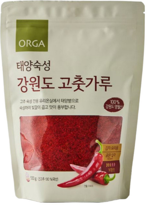 올가홀푸드 태양숙성 강원도 고춧가루, 500g, 1개