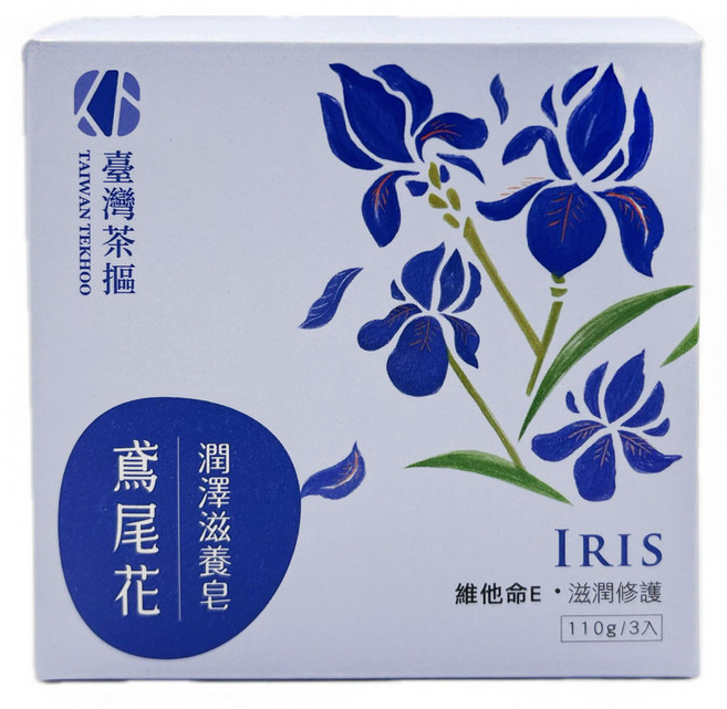 TAIWAN TEKHOO 臺灣茶摳 鳶尾花潤澤滋養皂, 3個, 110g