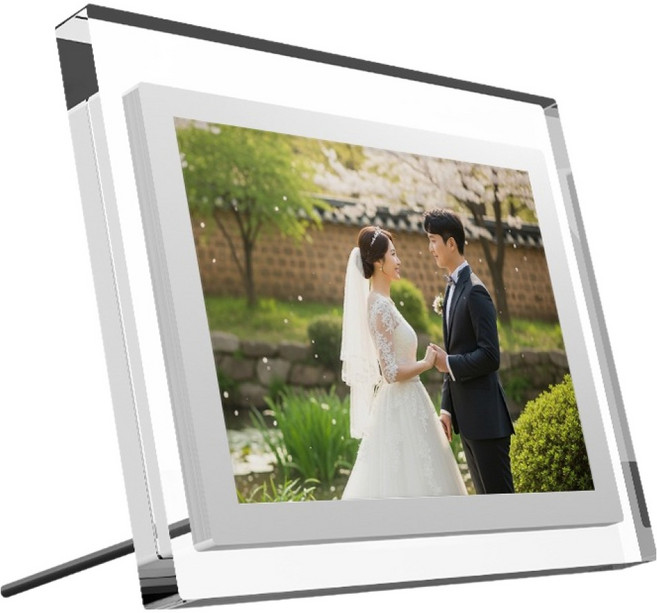 카멜 아크릴 프레임 터치 클라우드 디지털 액자 25.6cm, CPF1010AC, 화이트