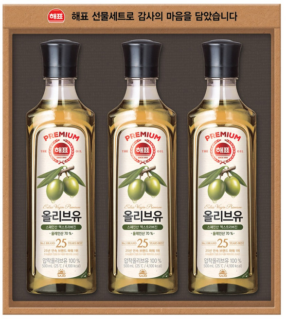 해표 프리미엄유 92호 선물세트 + 쇼핑백, 1세트