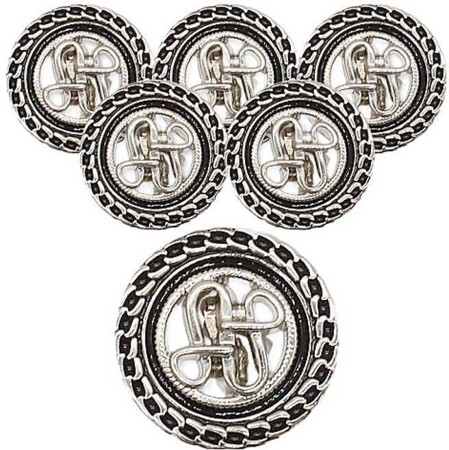 동대문단추왕 럭셔리2 메라코트 단추 23mm, 니켈블랙, 6개