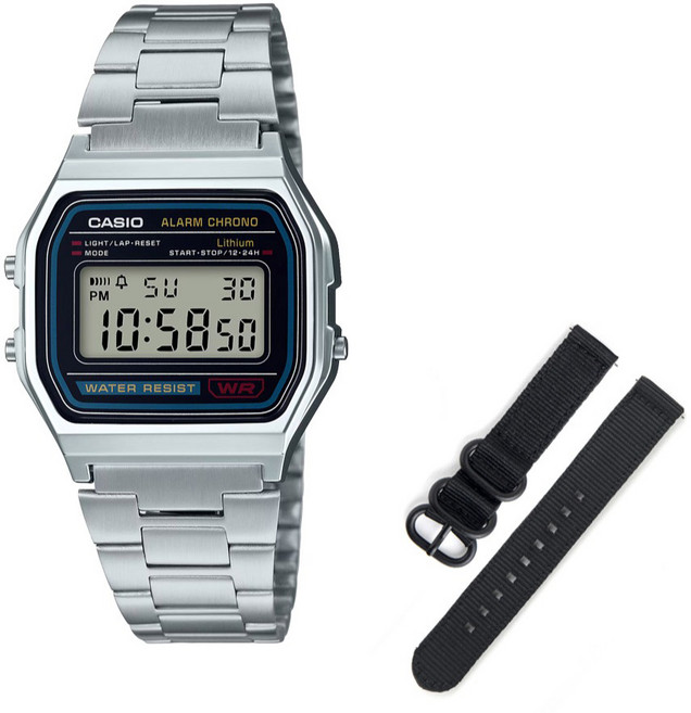 카시오 디지털 전자시계 A158WA-1D + 나토밴드 + 공구 세트