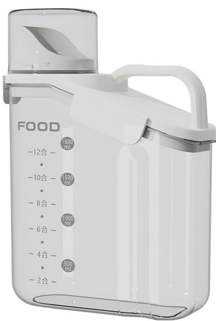 透明手提密封罐 2L 大容量 收納五穀雜糧 食品保鮮盒, 1個, 容器 + 蓋子