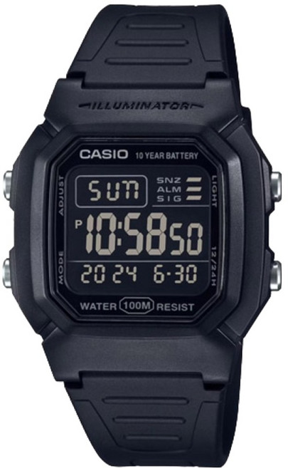 카시오 남성용 각인 응원메세지 군인 전자 손목시계 W-800H-1B