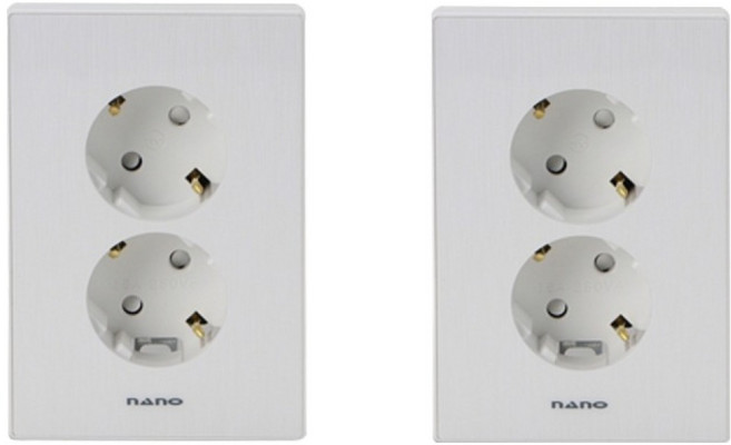 나노 아트2 2구 심플 매입콘센트접지 화이트, 2개