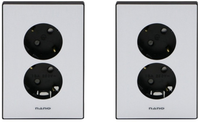 나노 아트2 2구 심플 매입콘센트접지 블랙, 2개