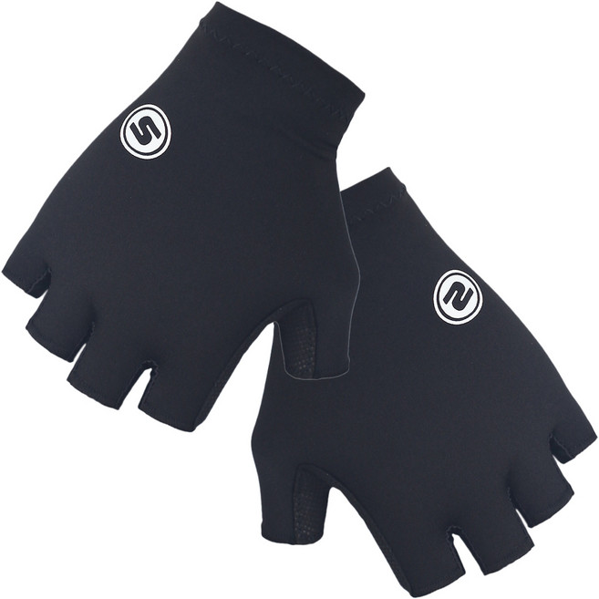 사일런스 프리미엄 MTB 로드 사이클 라이더 반장갑 양손 세트, 블랙, 1세트