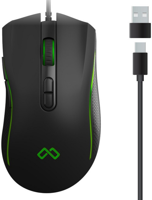 맥스틸 C타입 USB 무소음 게이밍 유선 마우스, 블랙, GM-C3U