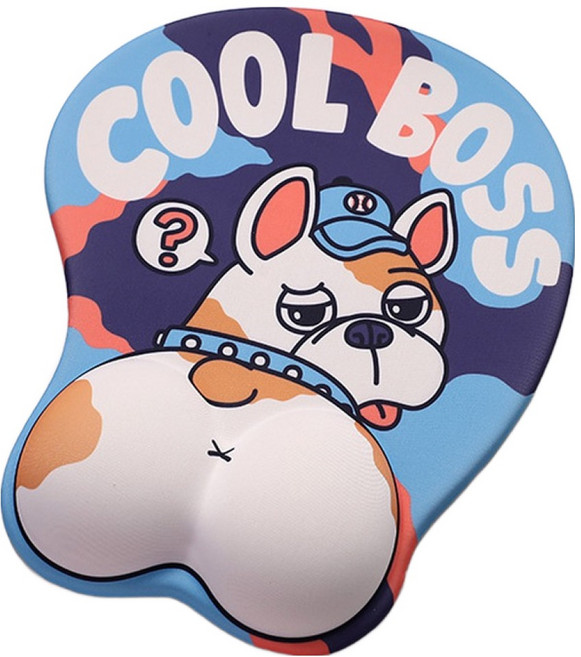 다온 푹신한 튼튼한 손목보호 마우스패드 불독 270 x 210 x 20 mm, 1개, 혼합색상