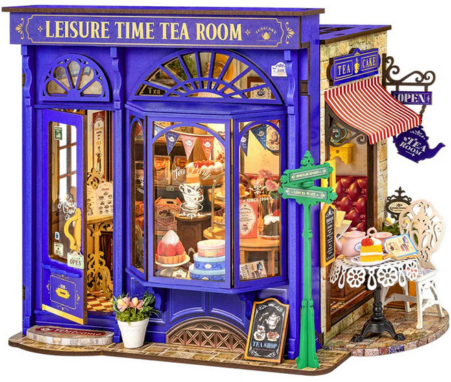 로보타임 DIY 미니어처 레저타임 티룸 DG171, 혼합색상, 1개, 304피스