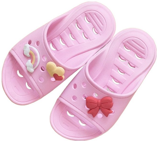 모던하우스 아동용 PVC 물빠짐 욕실화 리본, PINK, 1개