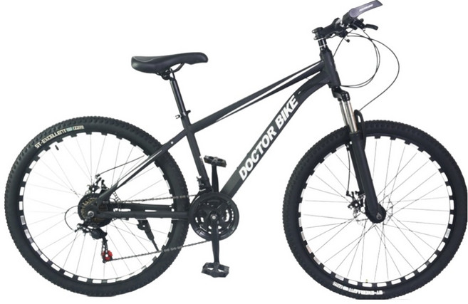 닥터바이크 원터치 21단 디스크브레이크 스틸프레임 미조립 MTB 자전거 ROCKET F-27 69.8cm 방문설치, 멧블랙, 1개, 170cm