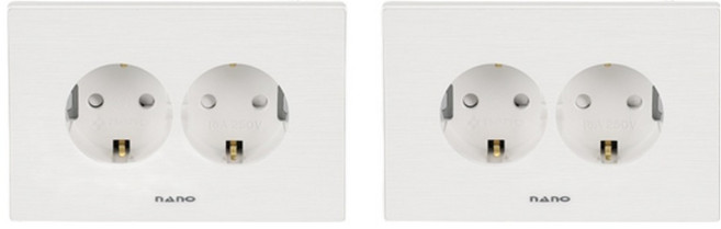 나노 아트2 심플 2구 매입접지 가로형 화이트, 2개
