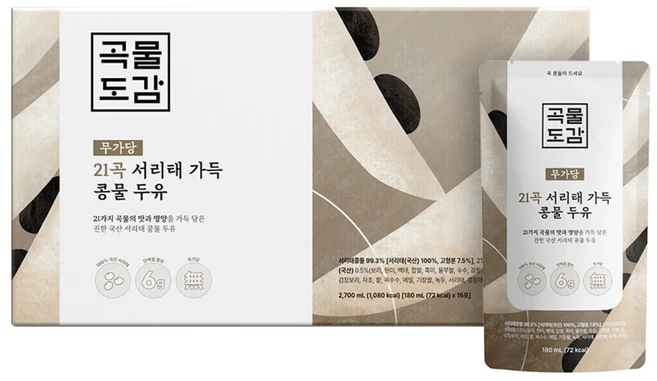 곡물도감 국산 무가당 21곡 서리태 가득 콩물두유, 180ml, 15개 - 쿠팡