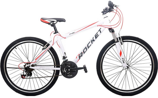 닥터바이크 21단 스틸프레임 미조립 MTB 자전거 F-26S ROCKET 66cm 방문설치, 화이트레드, 170cm, 1개