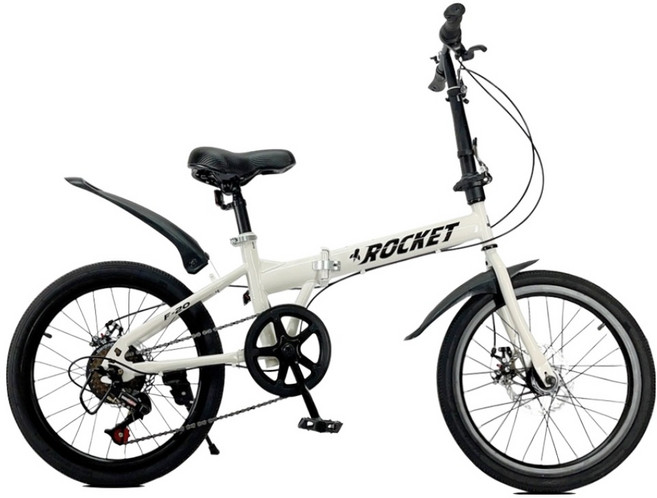 닥터바이크 미니벨로 6단 스틸프레임 자전거 F-20 ROCKET 방문설치, 화이트, 146cm, 1개