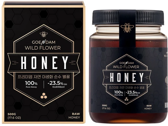 고은담 프리미엄 자연 야생화 순수 벌꿀, 1개, 500g - 쿠팡