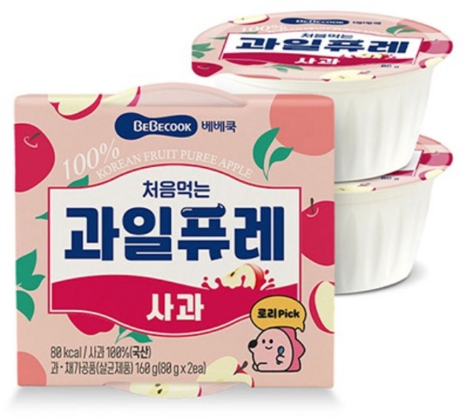 베베쿡 처음먹는 과일퓨레, 사과맛, 160g, 1개