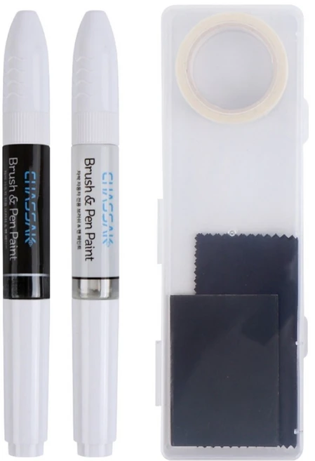 차싹 현대 순정형 자동차 붓펜 페인트 컬러+투명+전용키트, 1세트, Z5G 페퍼그레이+투명 붓펜 - 쿠팡