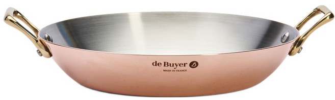 de Buyer 畢耶 契合銅鍋黃銅柄系列 雙耳平底鍋, 1個, 16cm