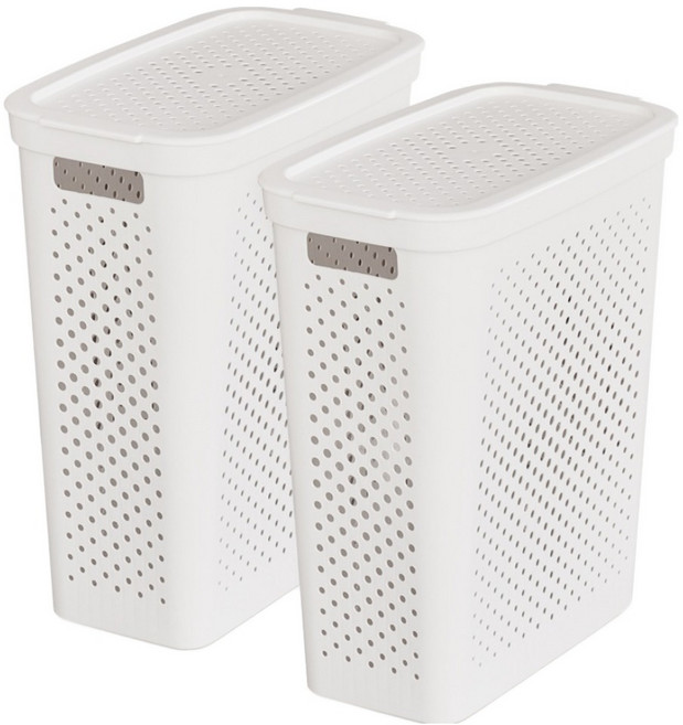올유리빙 롱슬림 다용도 바구니 2p, 화이트