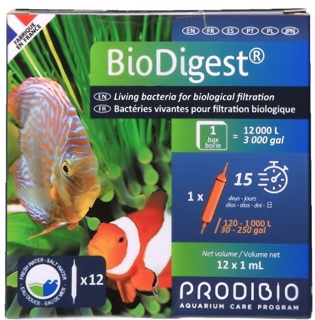 PRODIBIO Biodigest 高效活性硝化複合菌 PR112 淡海水適用 12支, 1個, 1ml