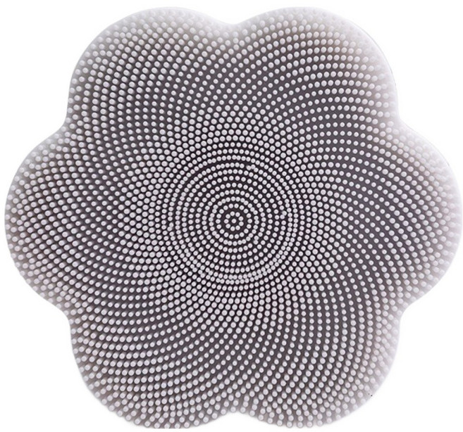 셀비아 실리콘 꽃잎 흡착 모공 딥클렌징 세안브러쉬, 1개, 그레이