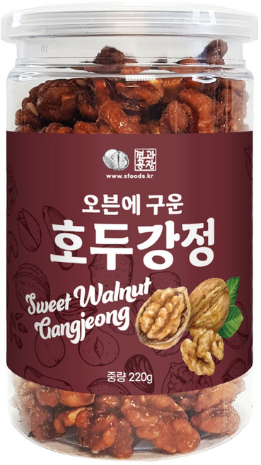견과공장 오븐에 구운 호두강정 통, 1개, 220g