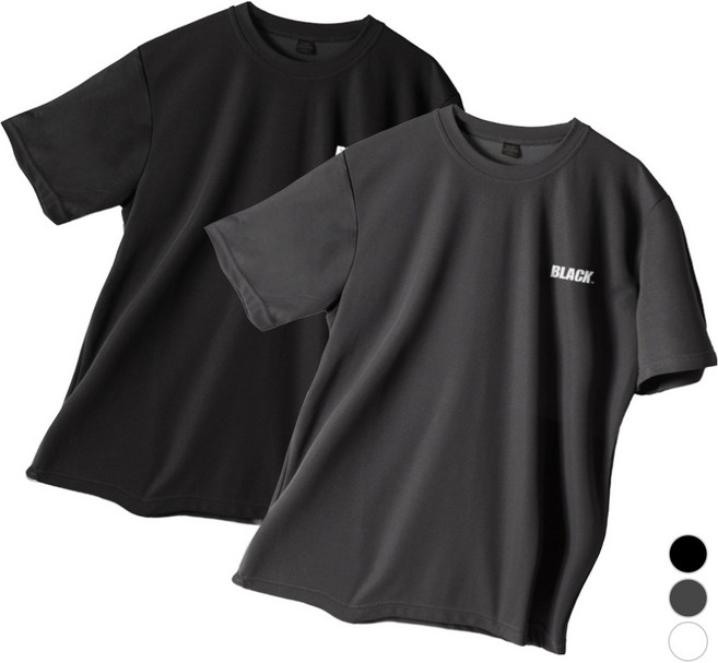 블랙몬스터핏 남녀공용 BLACK 쿨론 반팔 트레이닝 티셔츠 2p