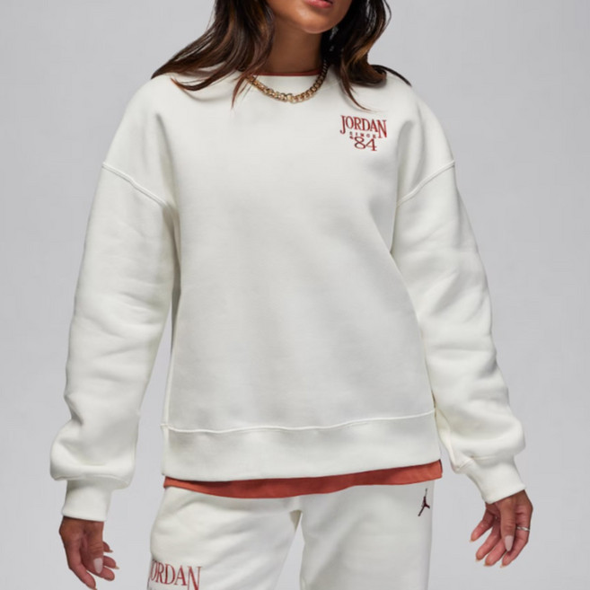 NIKE 耐吉 JORDAN 喬丹 Nike 女款布魯克林刷毛大學T